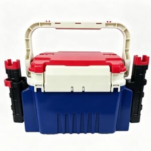 Fishing Tackle Box comes with two fishing rod holder Double-layer storage with large capacities of 6 liters and 12 liters, respectively; can be used as a seat; (6L)