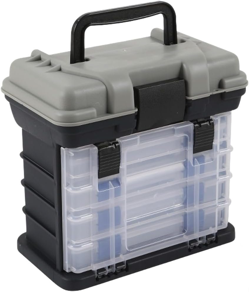 Outdoor Fishing Gear Box with Adjustable Dividers(Gray)