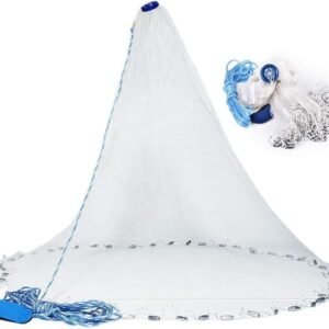 Saltwater Fishing Cast Net for Bait Trap Fish Size 4FT/5FT/6FT/7FT Radius Freshwater Casting Nets, 3/8inch Mesh Size
