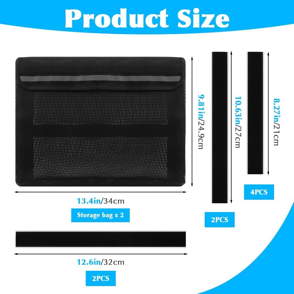2‑Pack Self‑Adhesive Marine Storage Mesh Bag, 13.4×9.8in Boat Organizer - Image 2