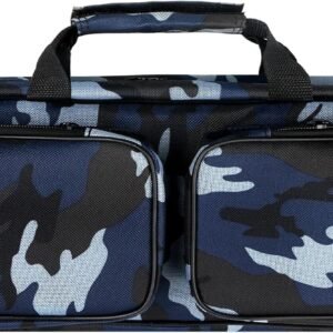 Fishing Tackle Carrier Bag with 2 Front Storage Pockets for Telescopic Rod