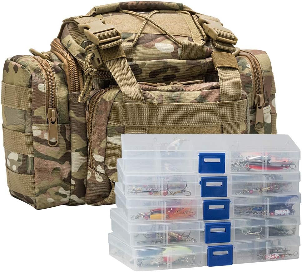 Tackle Bag, 5 Storage Boxes, Contains 60 Lures