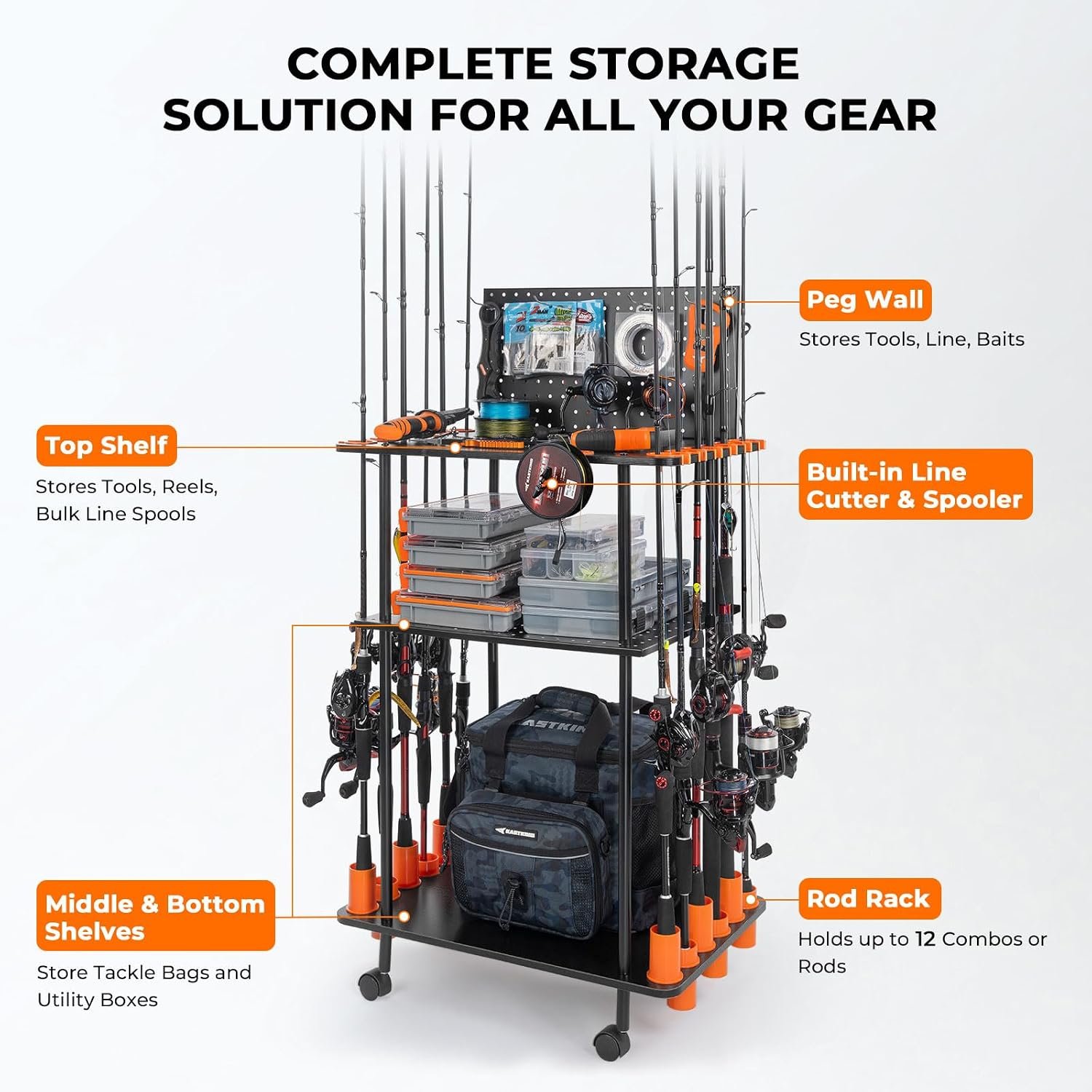 Mobile Fishing Rod Holder for 12 Rods or Combos - Image 2