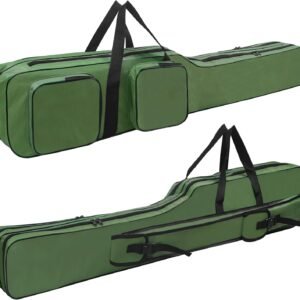 Fishing Rod Case Fishing Pole Bag Case 4.27 ft Portable Waterproof Rod Reel Organizer Oxford Fish Bag for Saltwater Freshwater Ice Fishing Gift