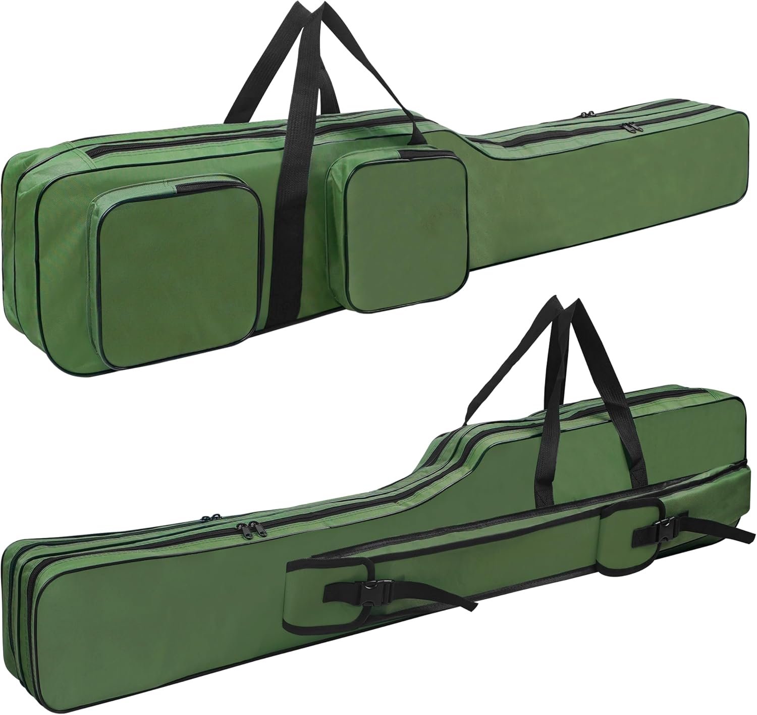 Fishing Rod Case Fishing Pole Bag Case 4.27 ft Portable Waterproof Rod Reel Organizer Oxford Fish Bag for Saltwater Freshwater Ice Fishing Gift