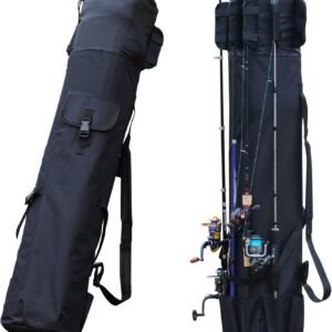 Folding Fishing Rod Case Organizer Pole Storage Bag Rod Reel Tackle Carrier Fishing Rod Bag Fishing Case